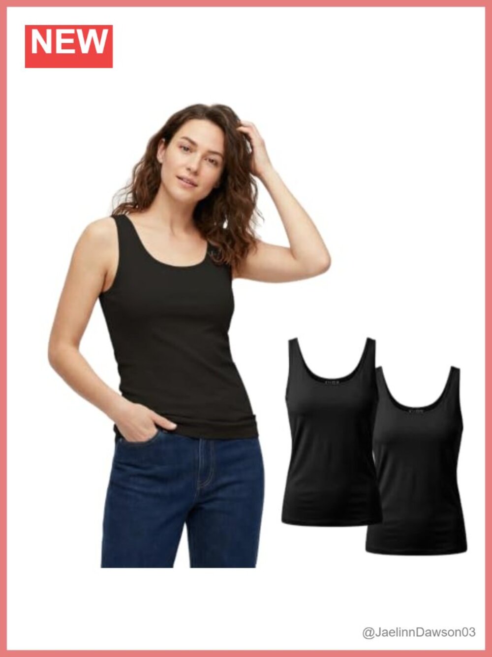 Women's Slim Fit Cotton Modal Scoop Neck Tank Top Sleeveless Layering Tee
